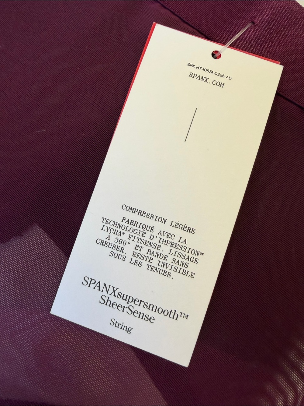NWT SPANX High-Rise SheerSENSE mesh thong - Burgundy Plum berry -med - Picture 6 of 10